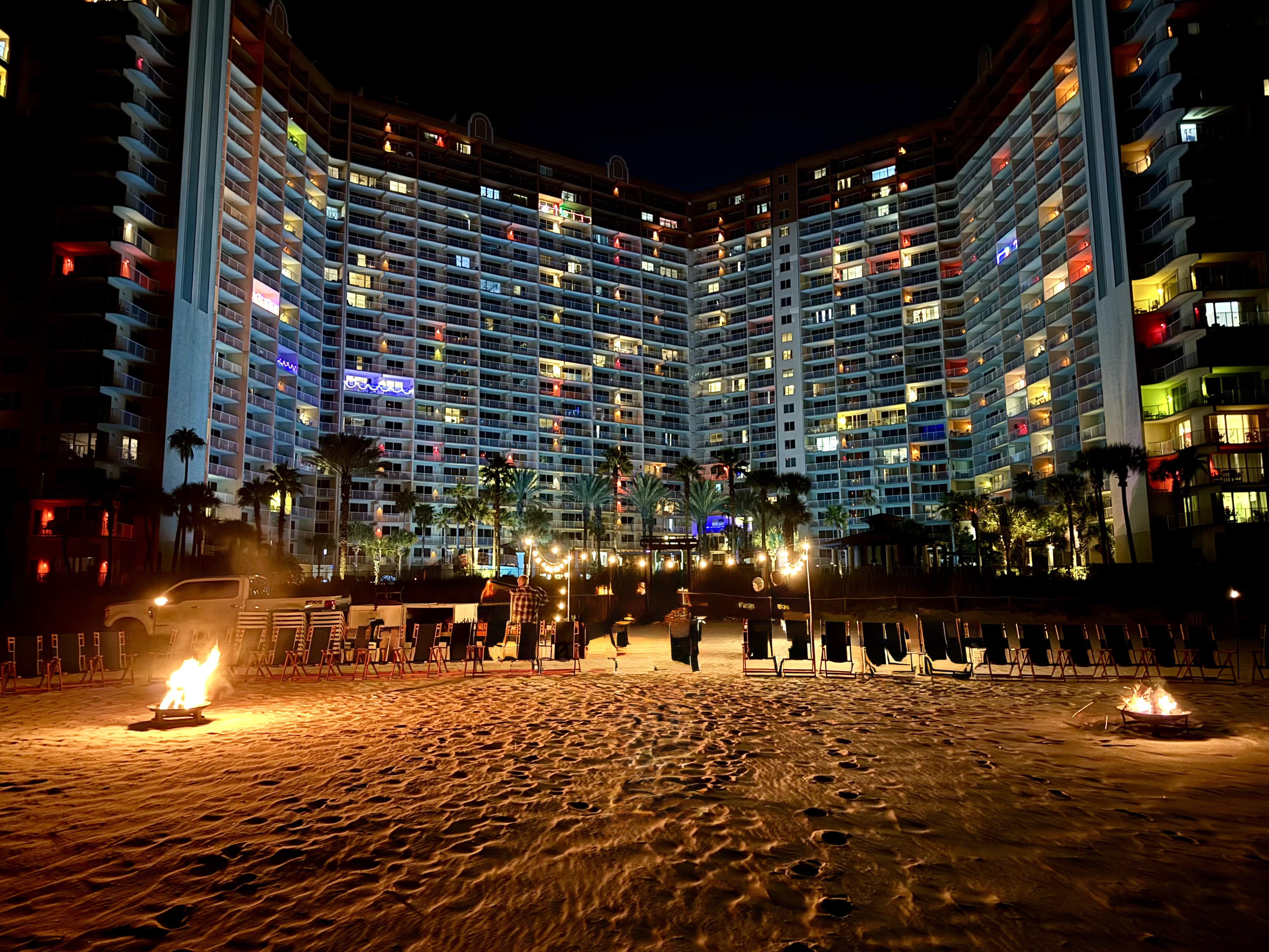 Nighttime beach activities